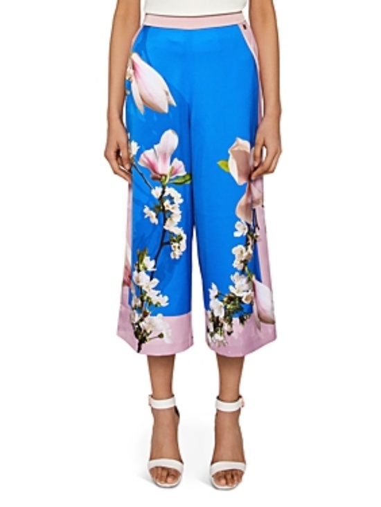Ted Baker Pants - Ted Baker Harmony Print Wide Leg Culotte Pants - size 1 (small)